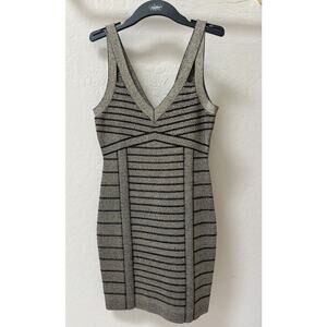 Guess Arianna Lurex Bandage Dress Medium Jet Black/Gold